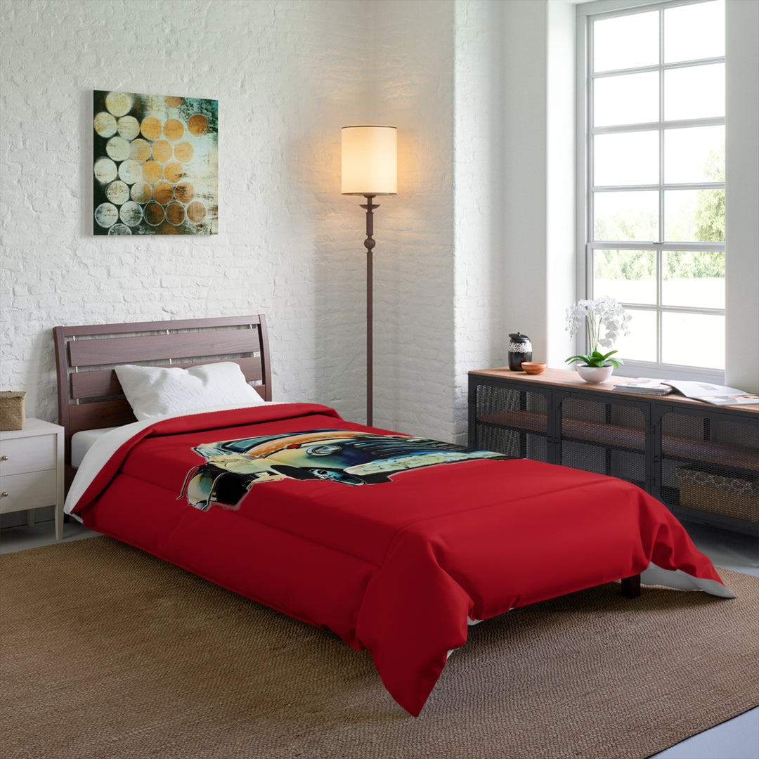 1953 Antique Truck Original Design,  Red Comforter