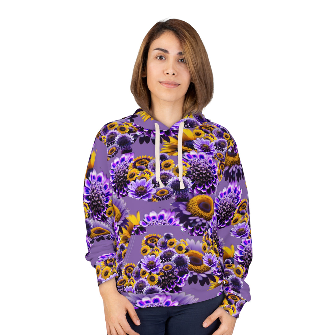 Purple Floral Women's Pullover Hoodie (AOP)