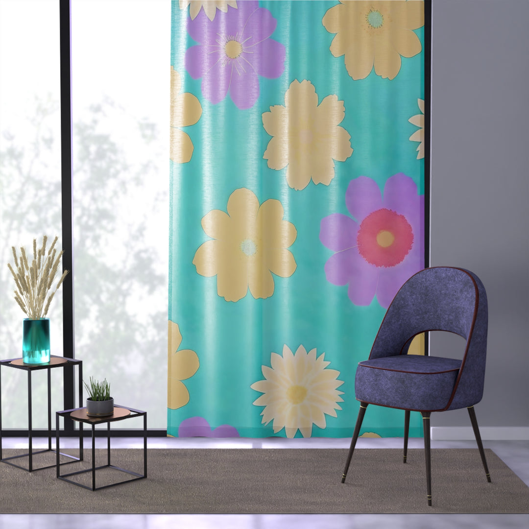 Flower Power style 5 Sheer Window Curtain