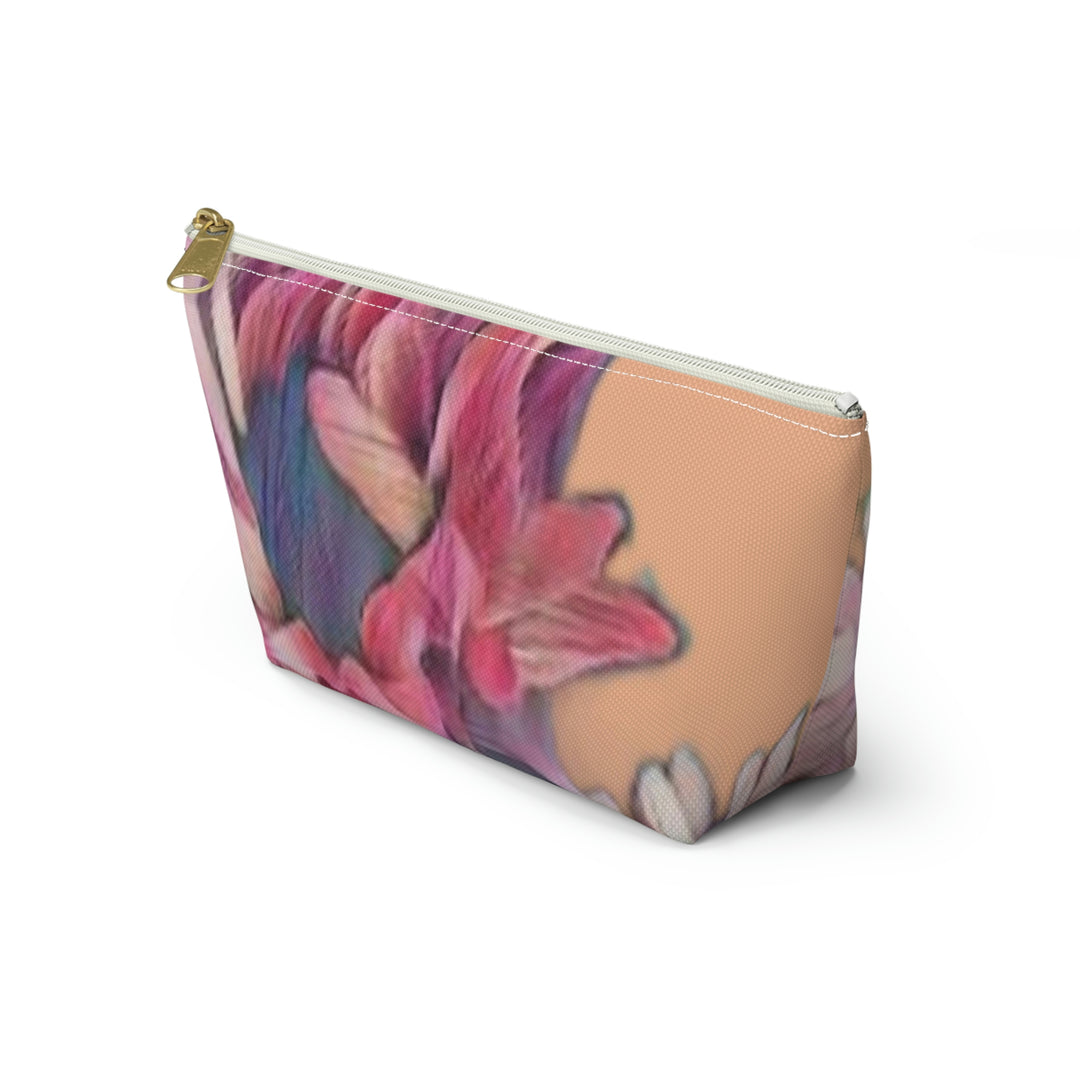 Floral/Coral Background Accessory Pouch w T-bottom