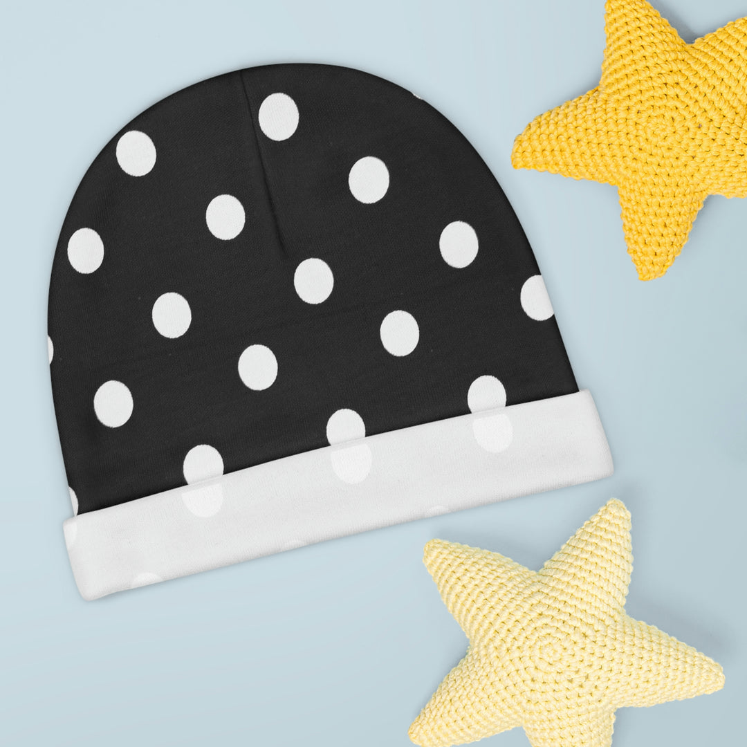Black with White polka Dots Baby Beanie (AOP)
