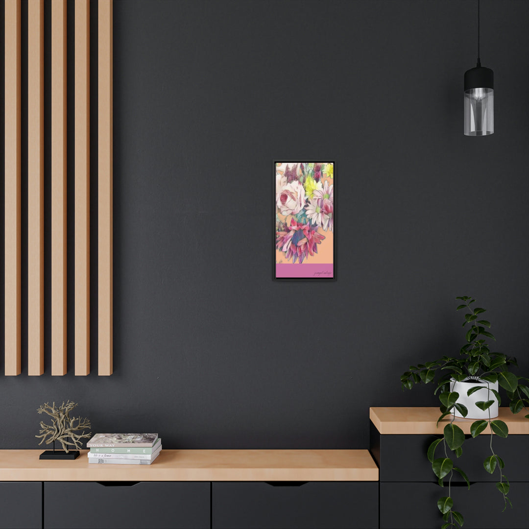 Floral/ coral background Gallery Canvas Wraps, Vertical Frame