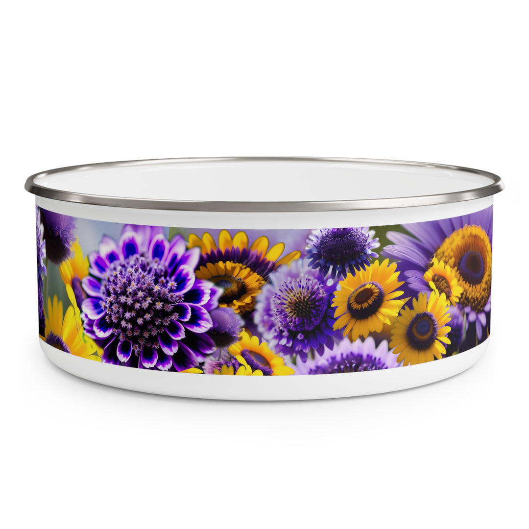 Purple and Yellow Fleury Enamel Bowl