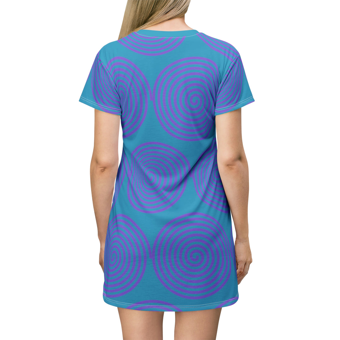 Late Night Spins T-Shirt Dress (AOP)