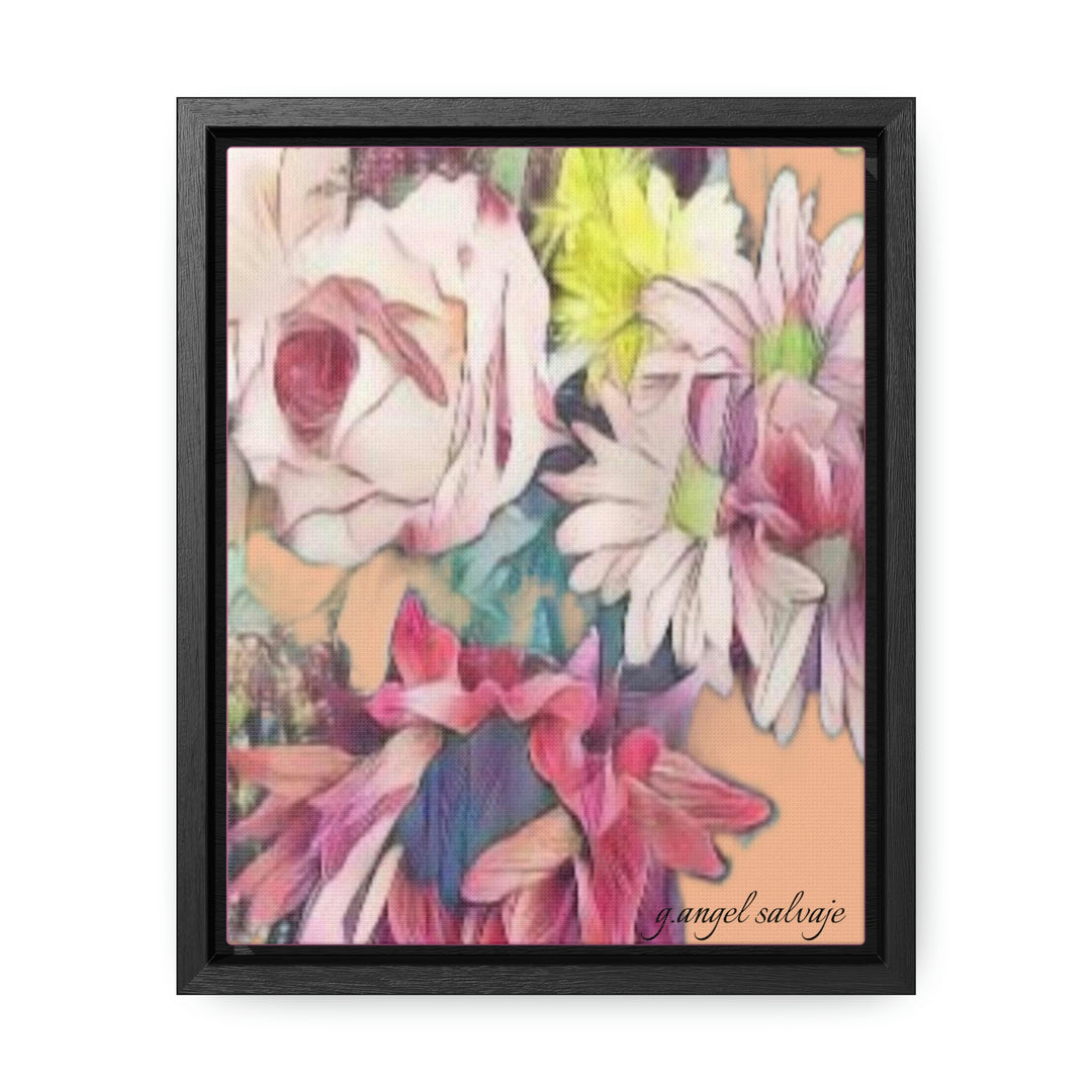 Floral/ coral background Gallery Canvas Wraps, Vertical Frame