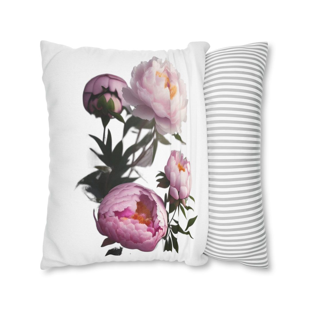 Peony Bouquet Spun Polyester Square Pillow Case