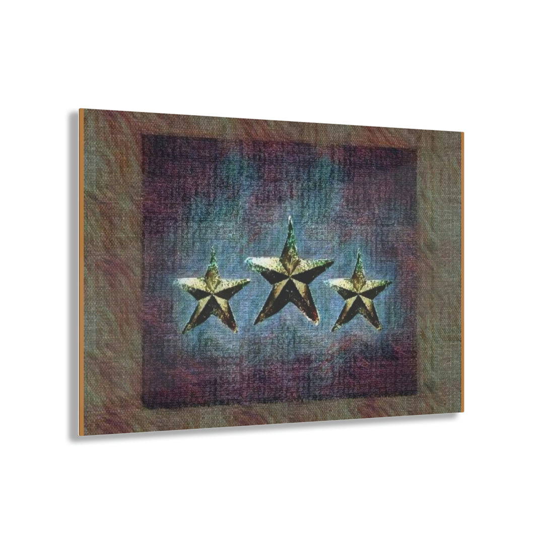 Rustic Triple Star with Plum Acrylic Prints