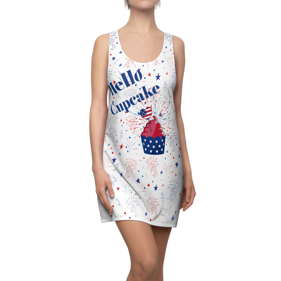 Hello Cupcake Women's Cut & Sew Racerback Dress (AOP)