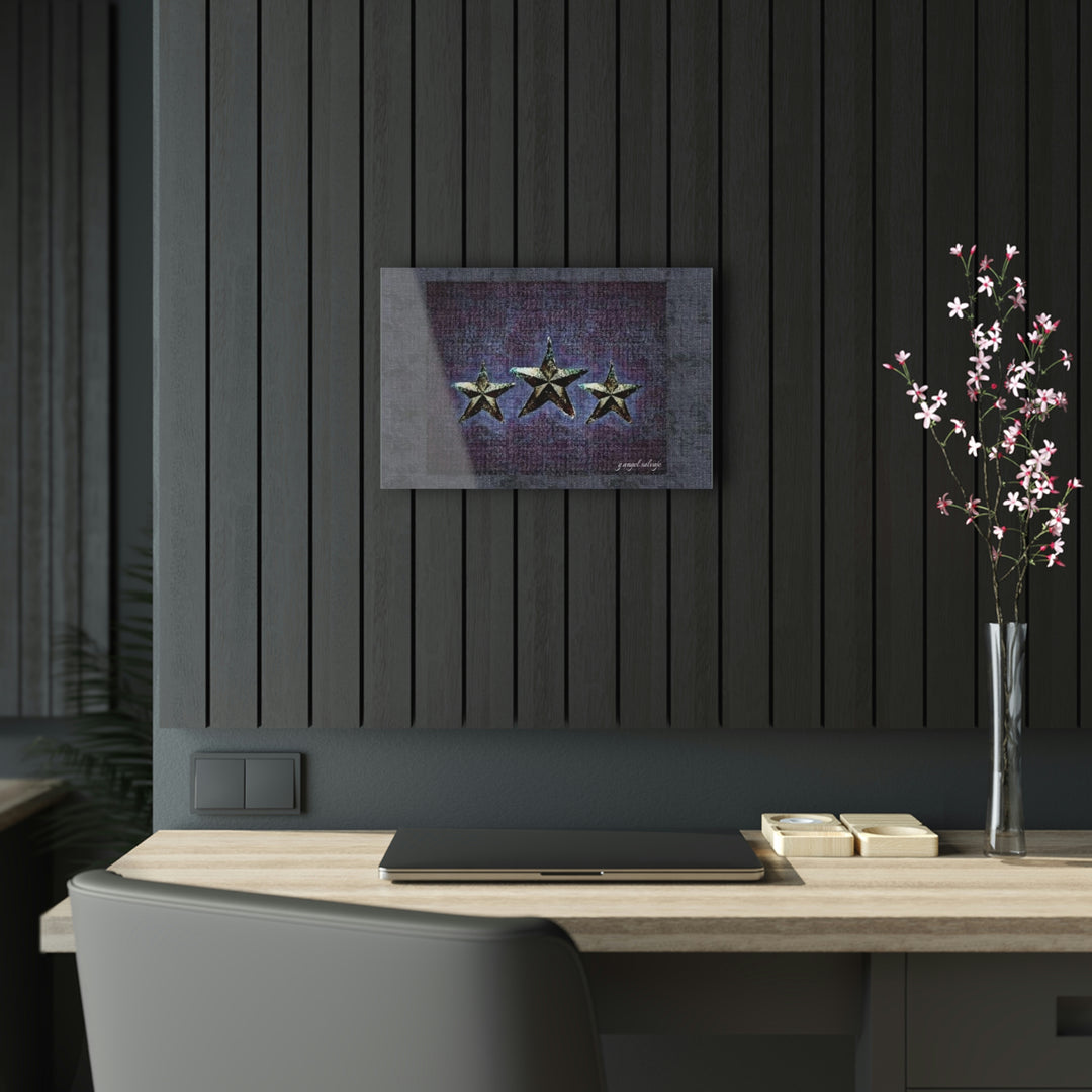 Dark Grey, Plum,And Violet Triple Star Acrylic Prints