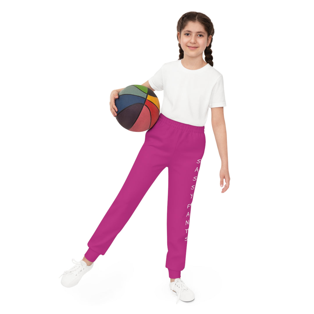 Dark Pink Sassy Pants Youth Joggers (AOP)