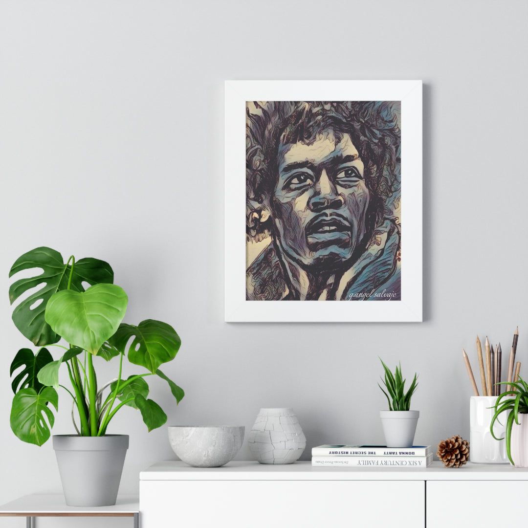 Jimi Hendrix Framed Vertical Poster