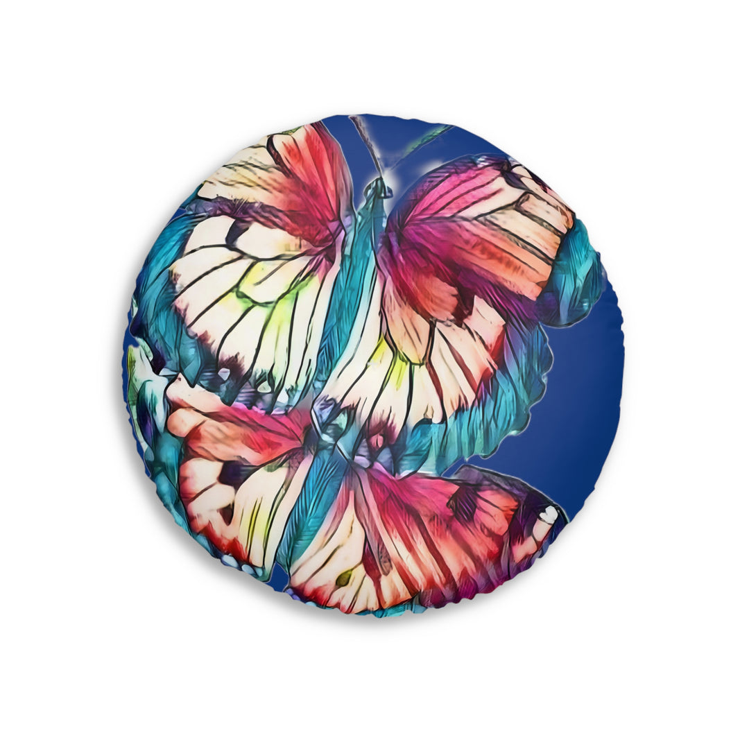Fun Butterflies Tufted Floor Pillow, Round
