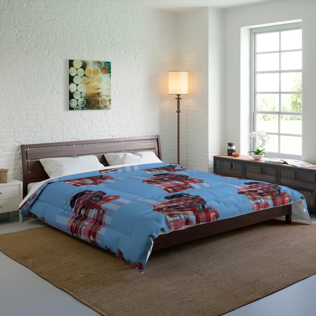 Triple 1956 Red Ford Comforter