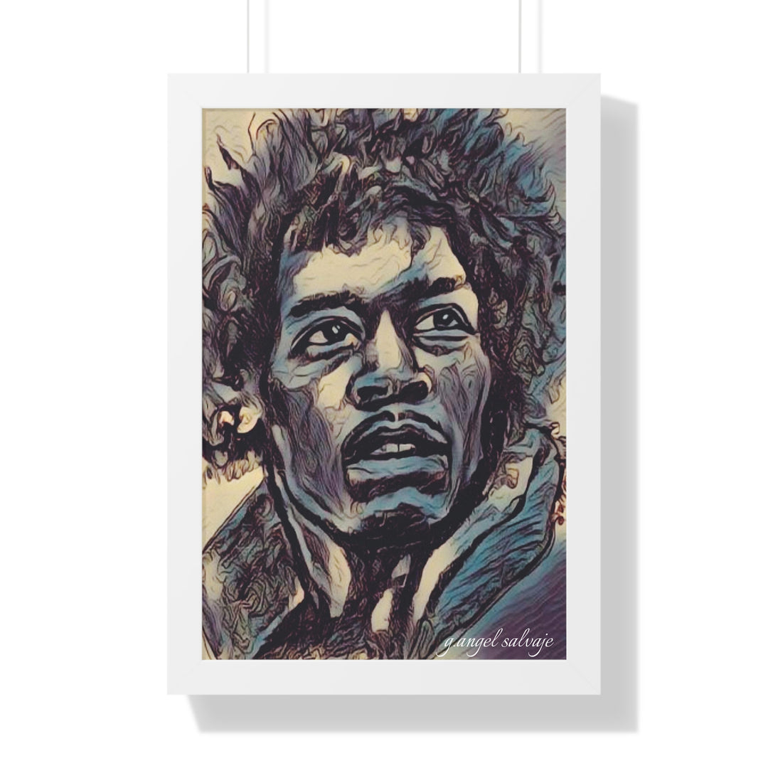 Jimi Hendrix Framed Vertical Poster