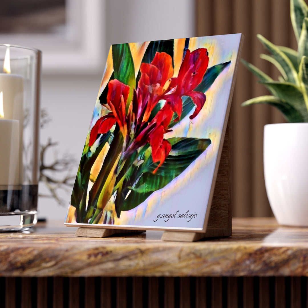Texas Cannas Ceramic Photo Tile