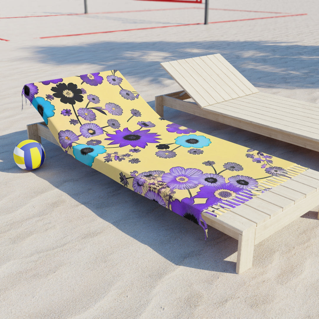 Purple Flowers Dancing on Sunshine, no words Boho Beach Cloth