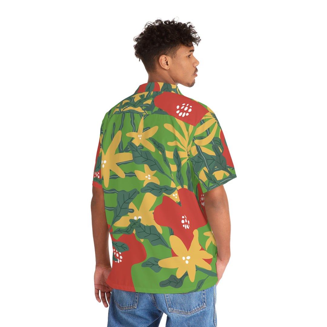 Summer Vibes Light Green  Men's Hawaiian Shirt (AOP)