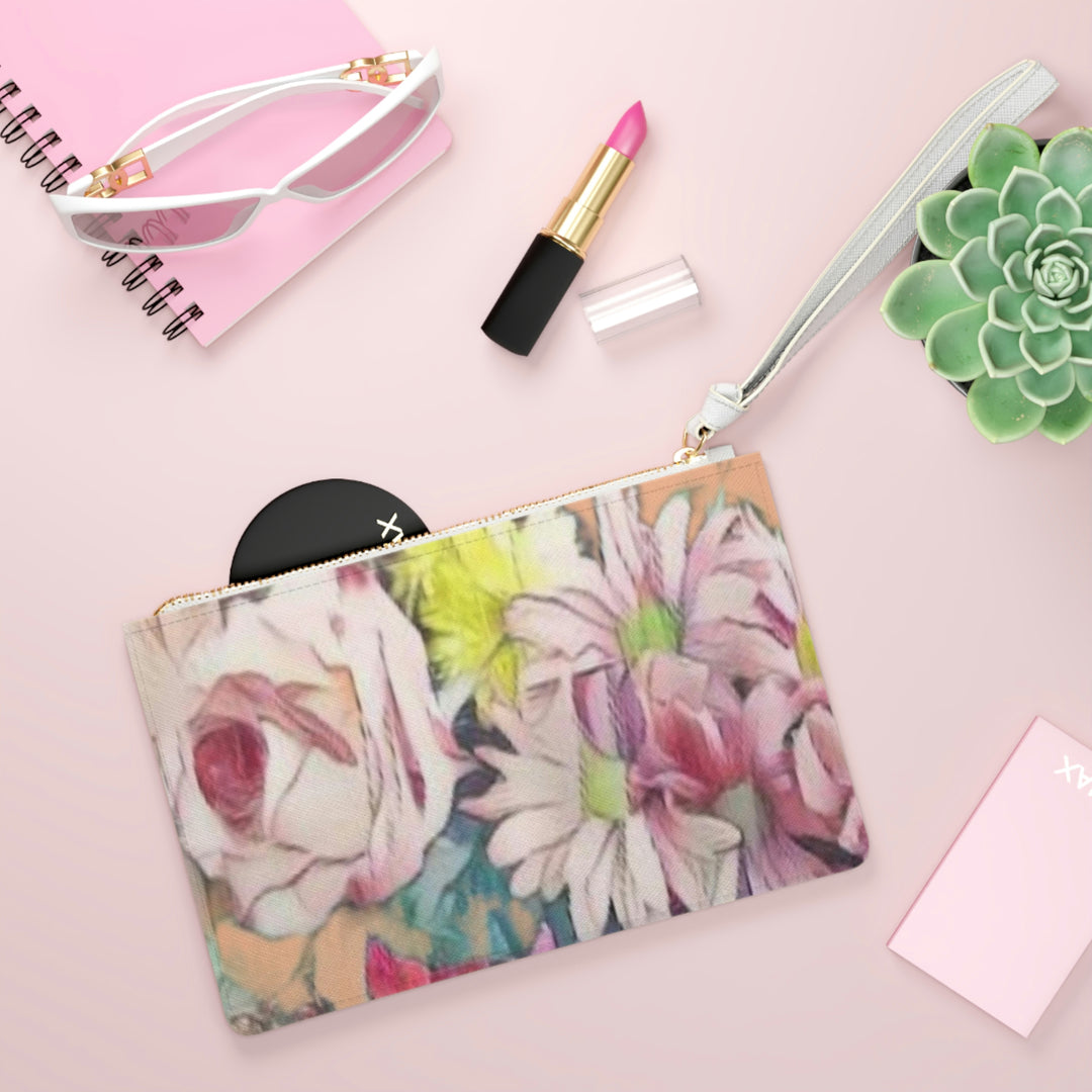 Floral /coral Clutch Bag