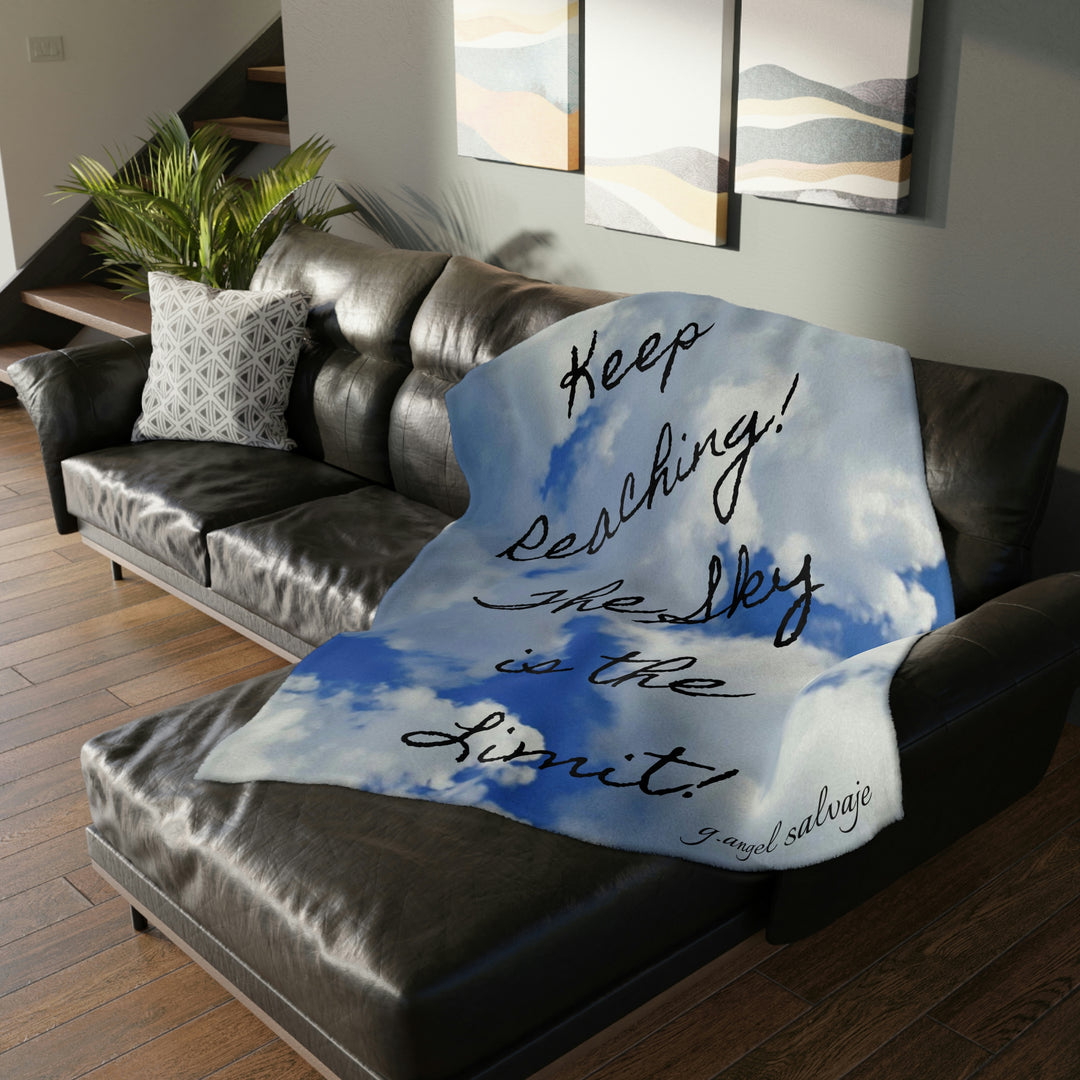 Keep Reaching Velveteen Minky Blanket (Two-sided print)