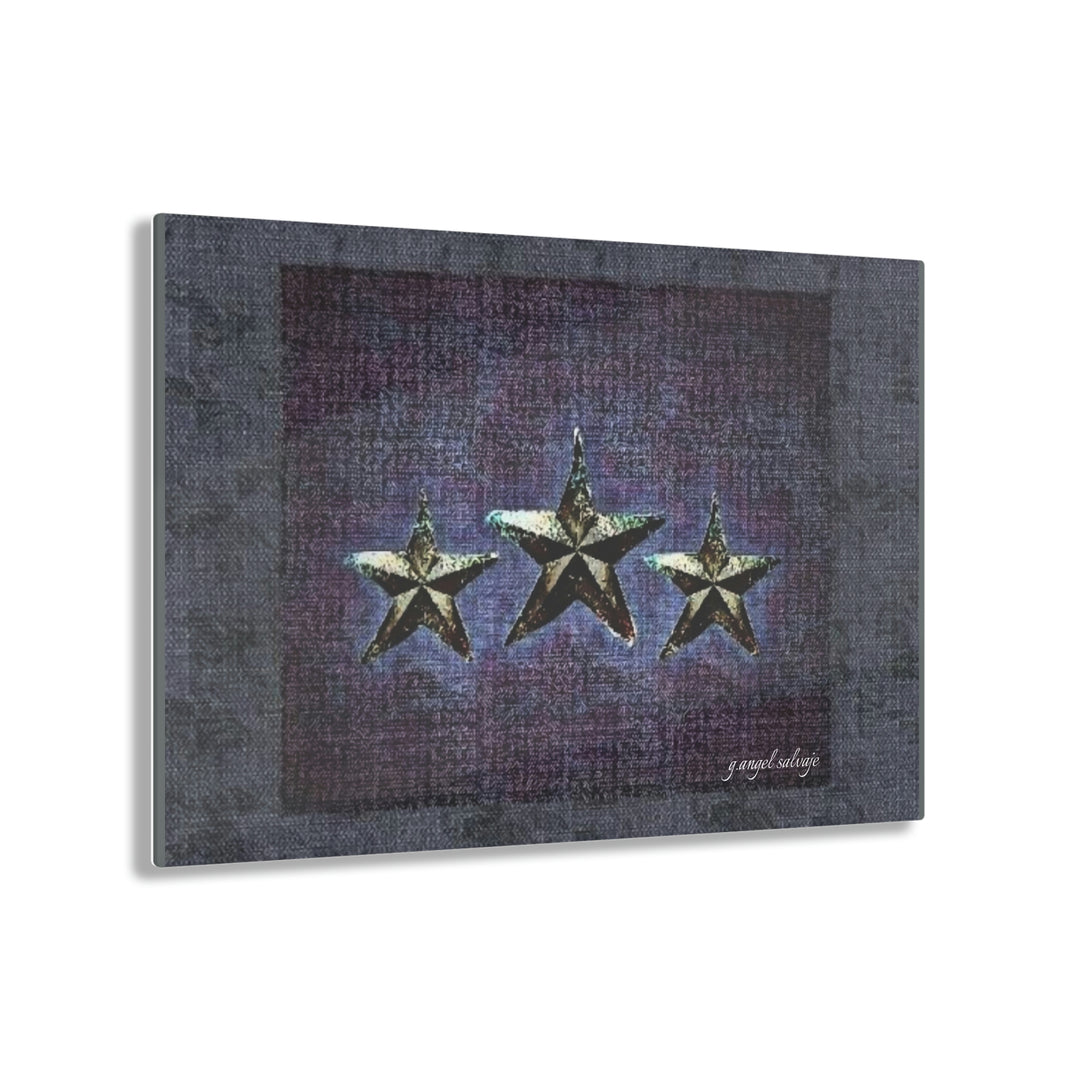 Dark Grey, Plum,And Violet Triple Star Acrylic Prints