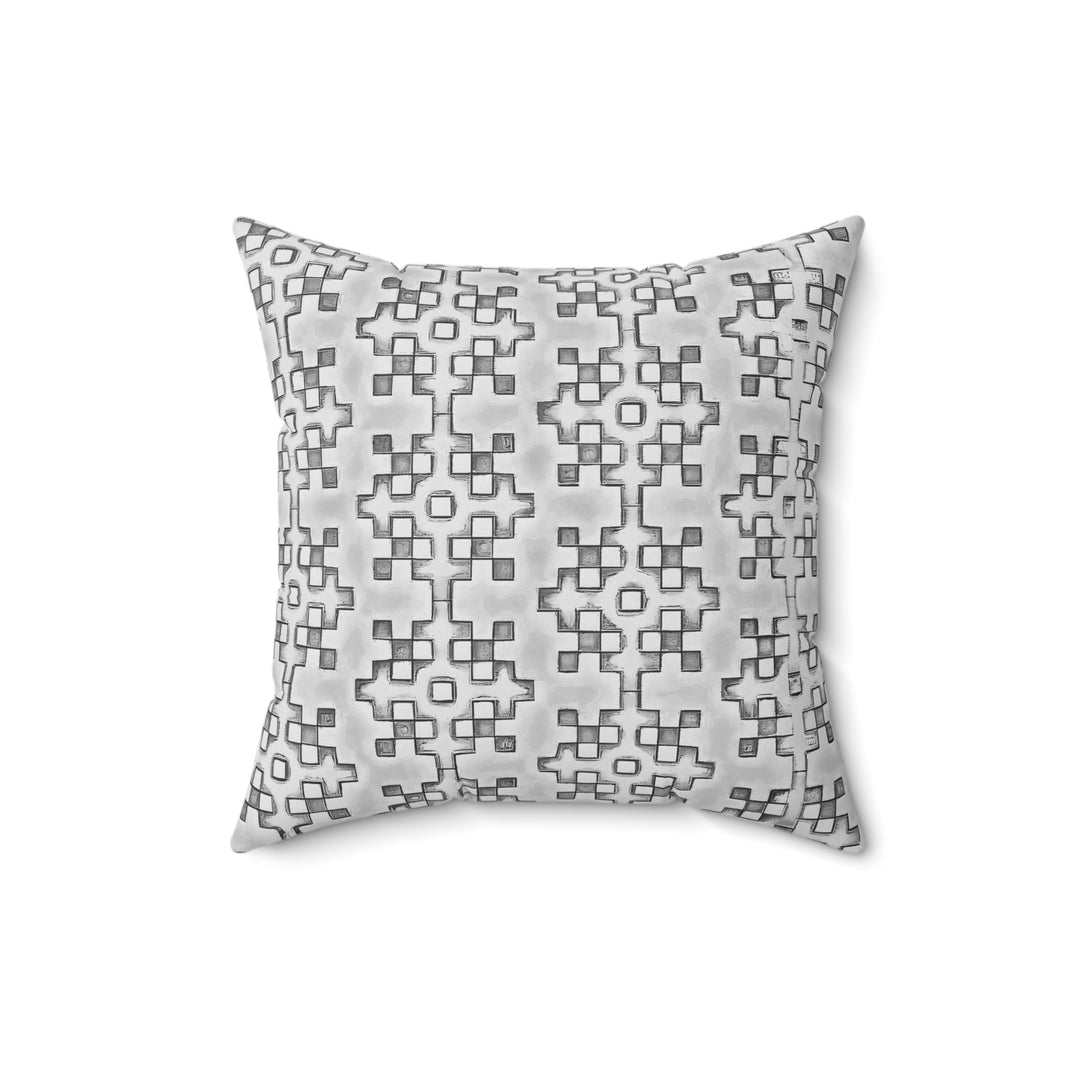 Grey & Black graphic pattern Spun Polyester Square Pillow