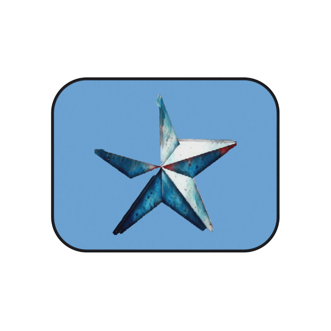 Lone Star in light blue back floor board Car Mats (2x Rear)