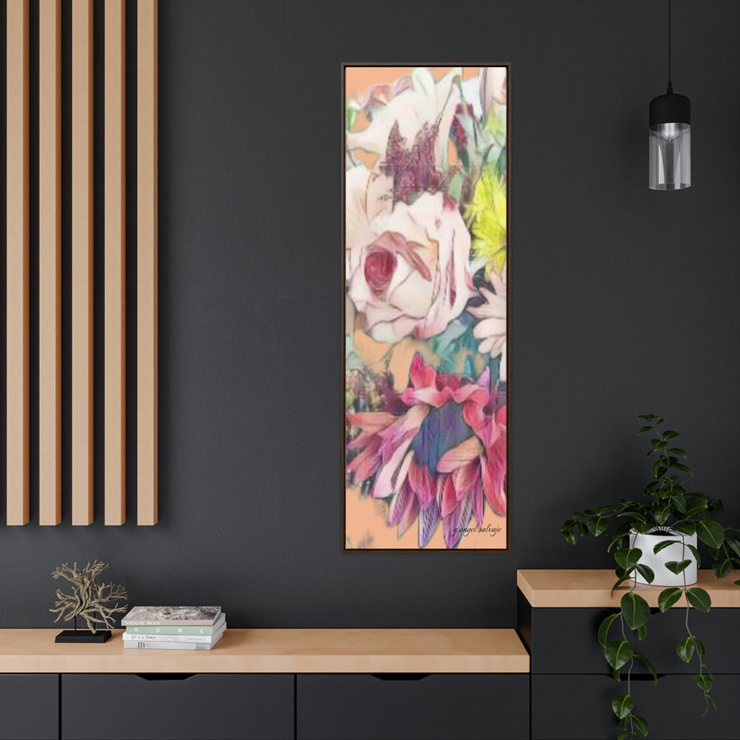 Floral/ coral background Gallery Canvas Wraps, Vertical Frame