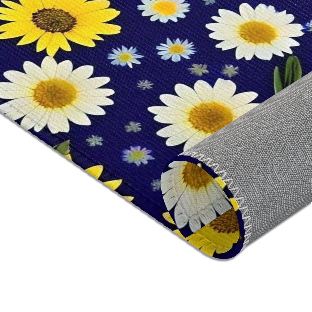 Daisies on Navy Area Rugs