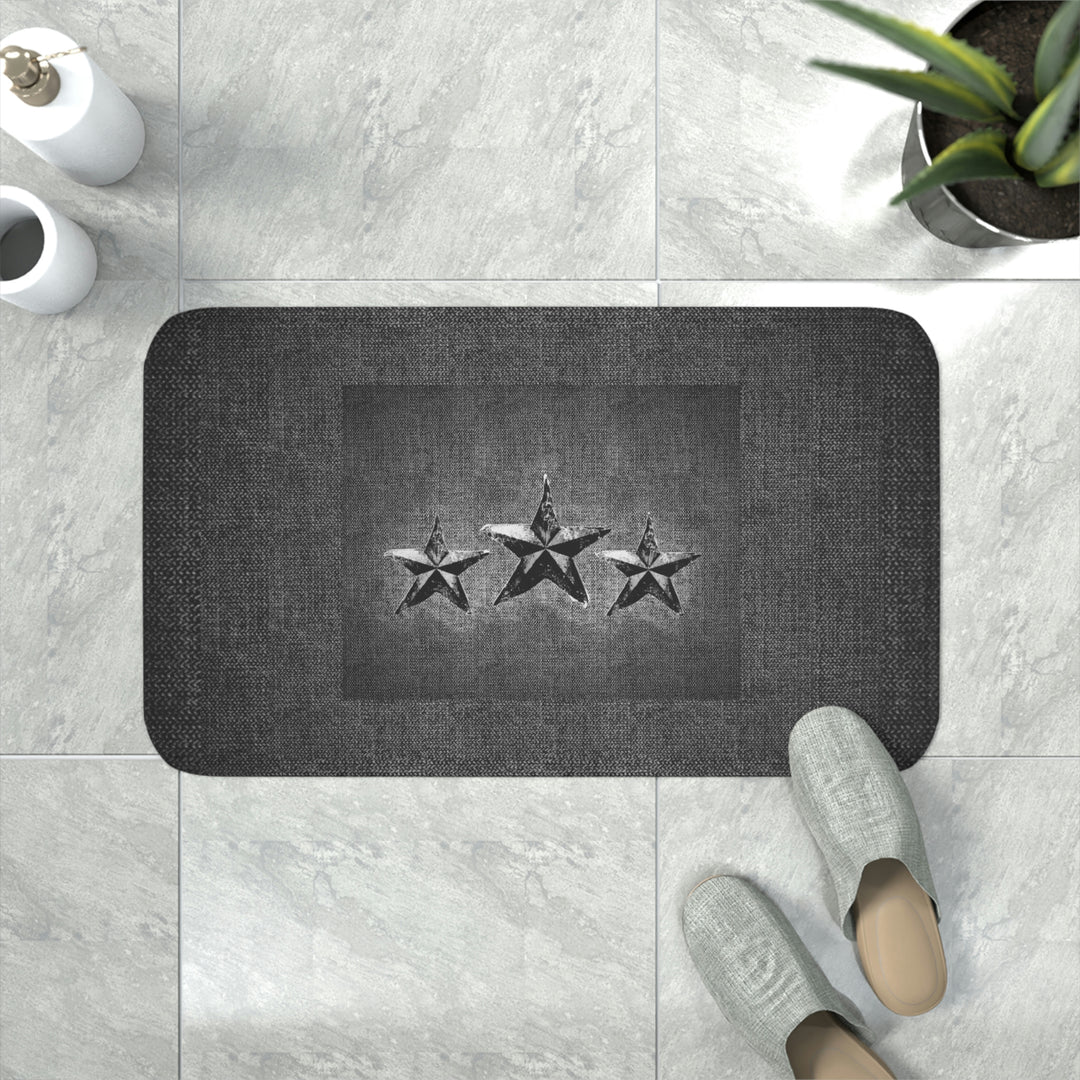 Triple Star in Dark Grey Memory Foam Bath Mat