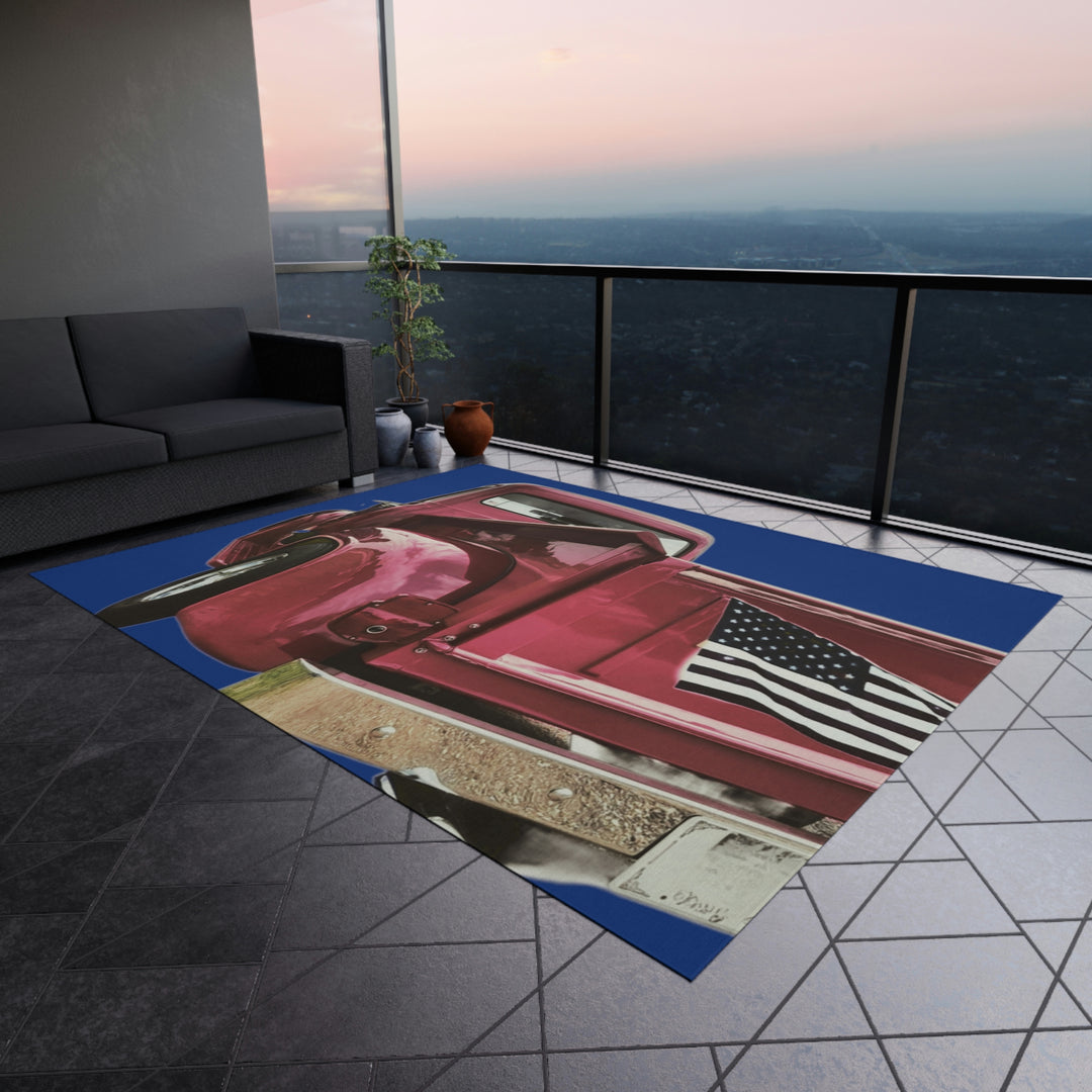 Big Bottomed 1956 Ford Truck Outdoor Rug