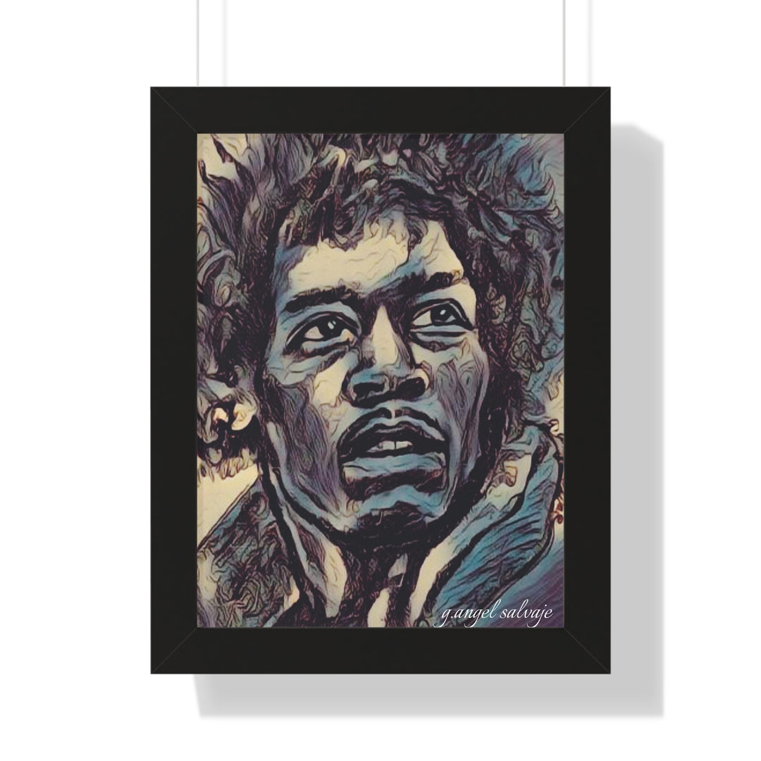 Jimi Hendrix Framed Vertical Poster