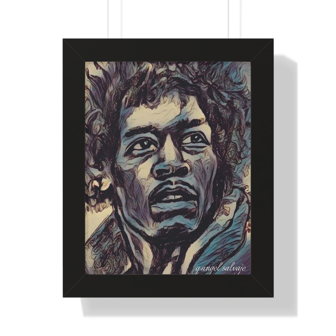 Jimi Hendrix Framed Vertical Poster