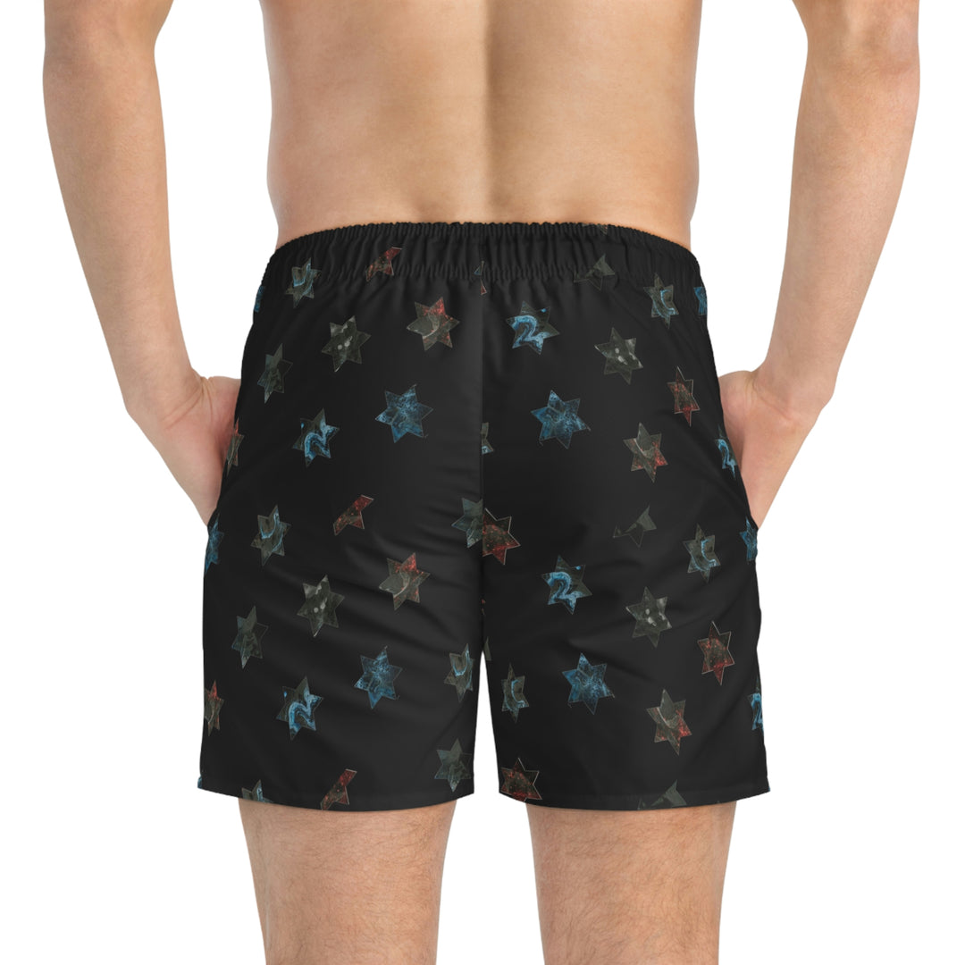 Stars on Black Swim Trunks (AOP)