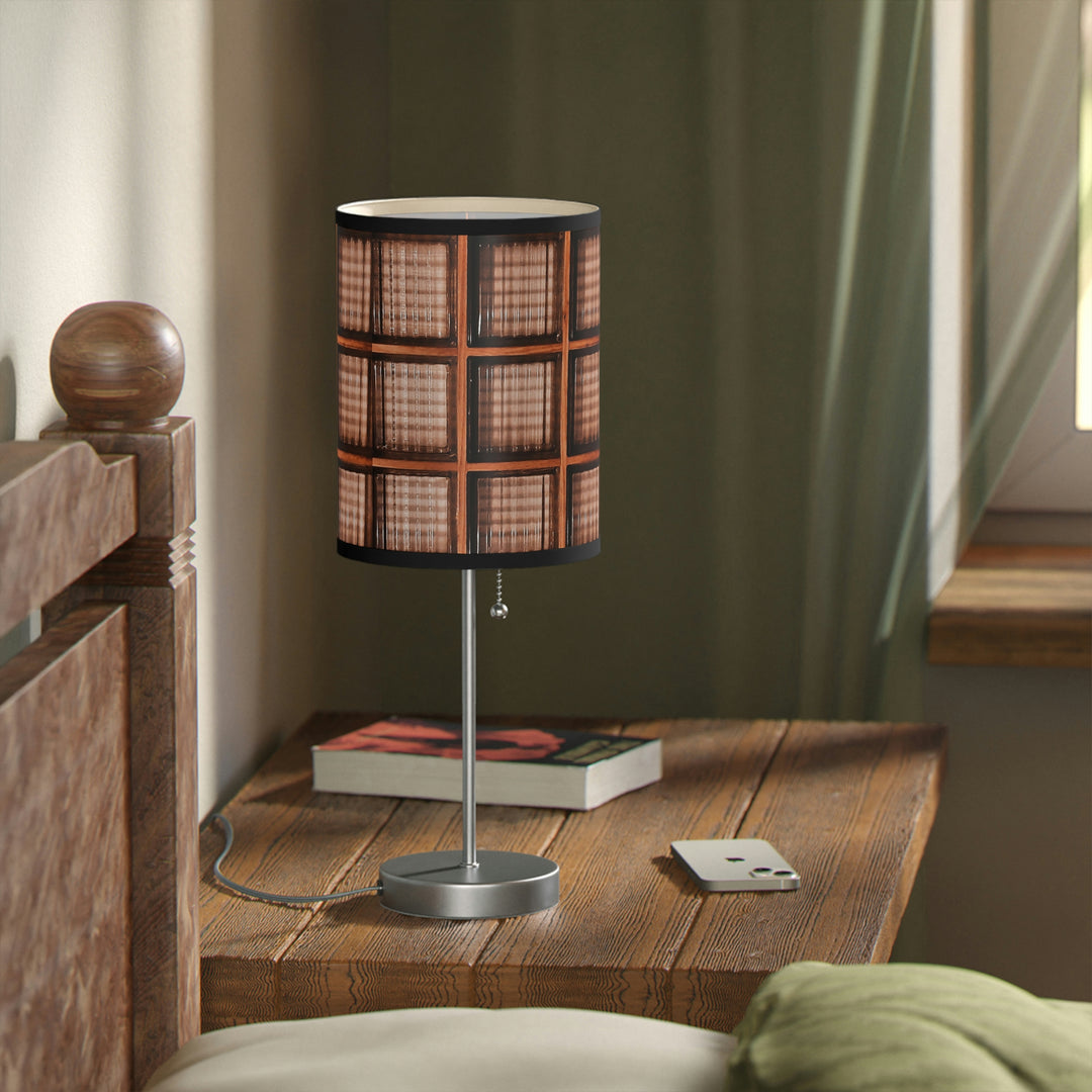 Wood and Glass design Lamp on a Stand, US|CA plug