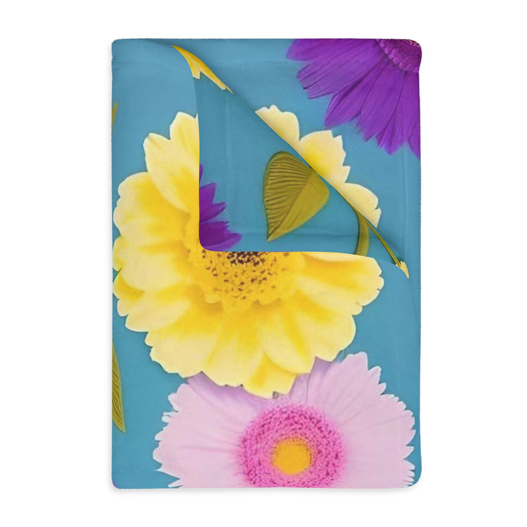 Flower Power Velveteen Minky Blanket (Two-sided print)
