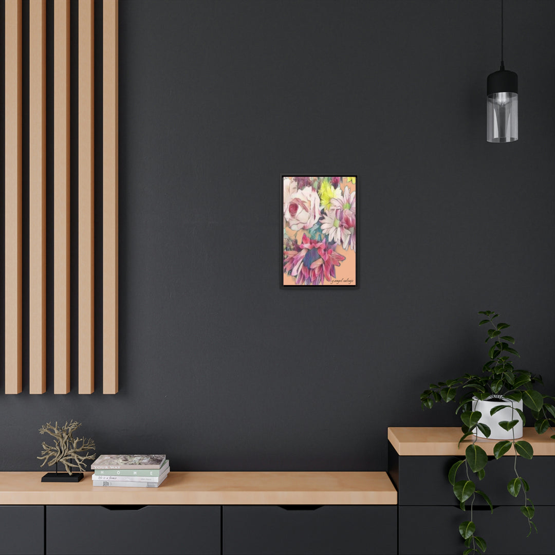 Floral/ coral background Gallery Canvas Wraps, Vertical Frame