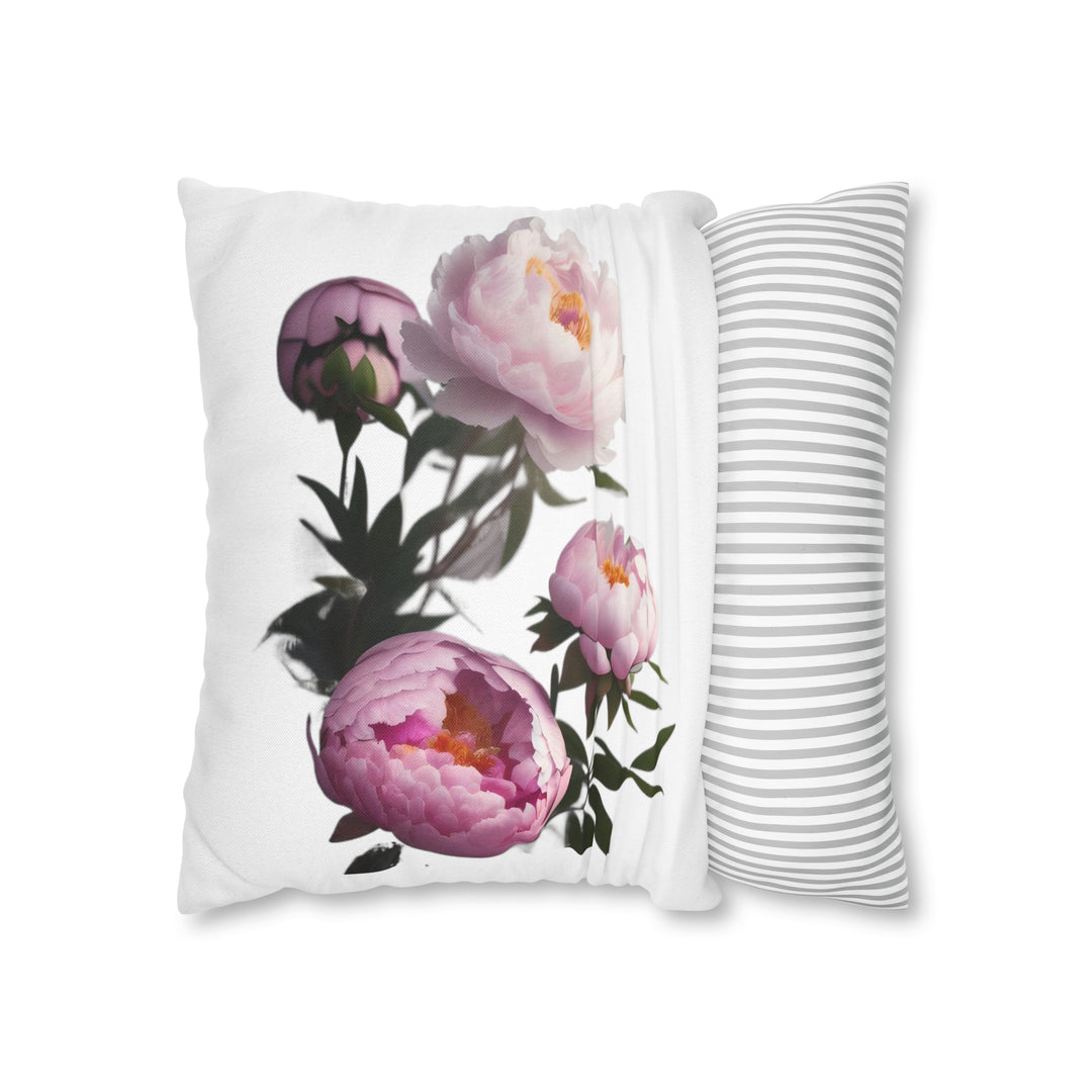 Peony Bouquet Spun Polyester Square Pillow Case