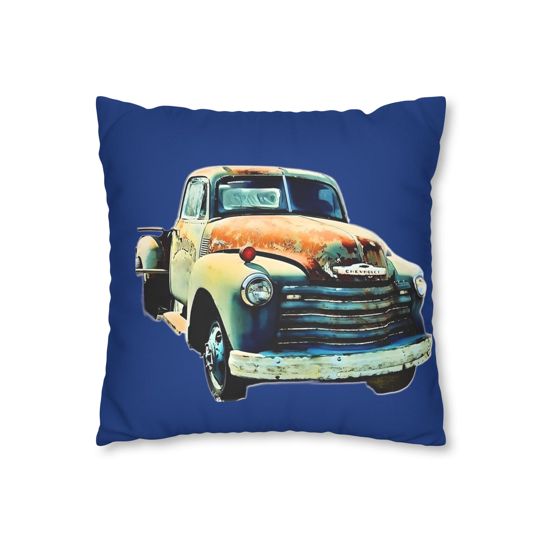 1953 Antique Truck , Blue Faux Suede Square Pillow Case