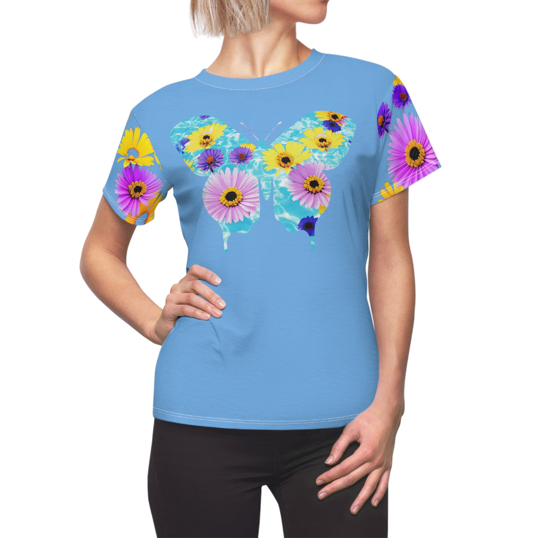 Blue Maybe we are all Butterflies Women's Cut & Sew Tee (AOP)
