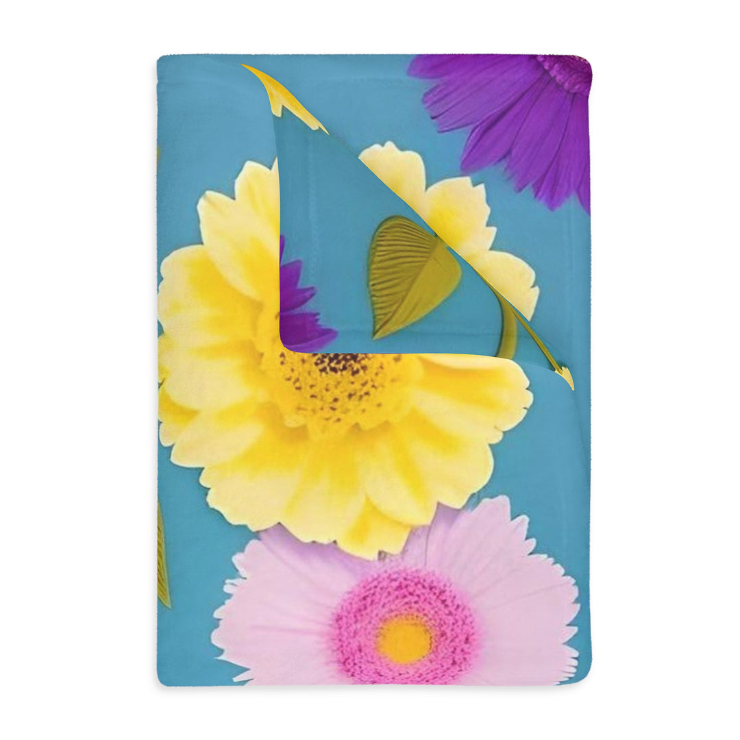 Flower Power Velveteen Minky Blanket (Two-sided print)