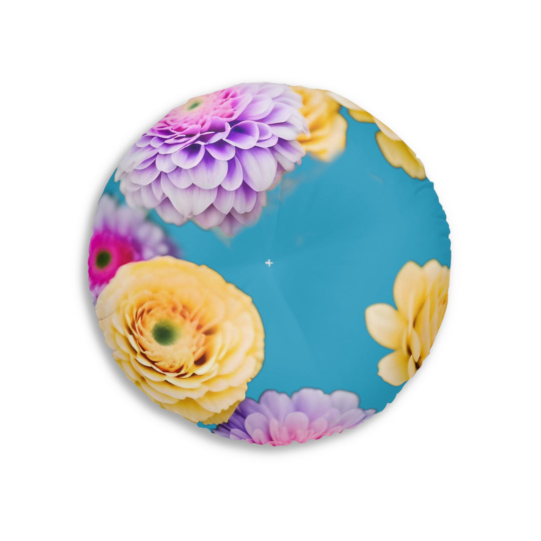 Flower Power style 3 Tufted Floor Pillow, Round