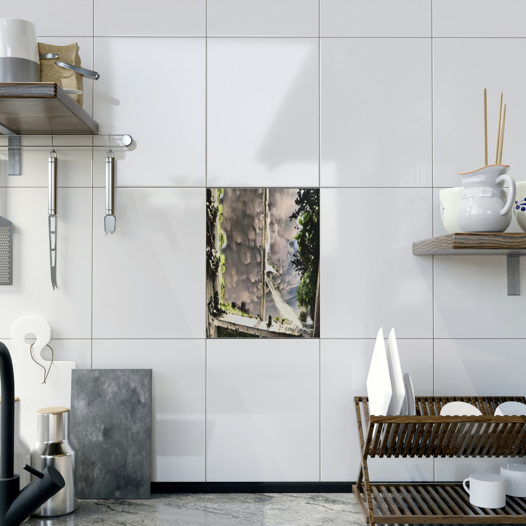 Inevitable Storm Approaching Ceramic Photo Tile