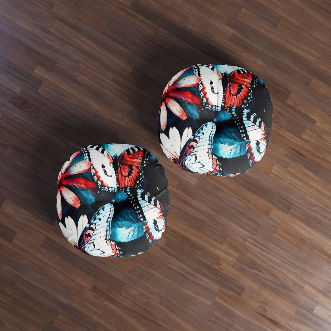 Maybe we are all like Butterflies style 2 Tufted Floor Pillow, Round