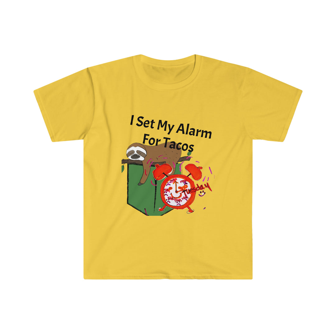 Taco alarm set Unisex Sloth Softstyle T-Shirt