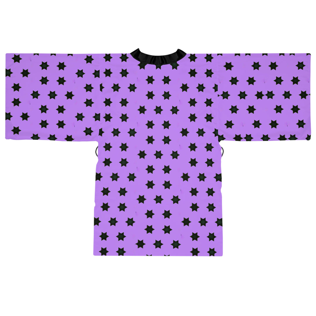 Kiss inspired black stars Long Sleeve Kimono Robe (AOP)