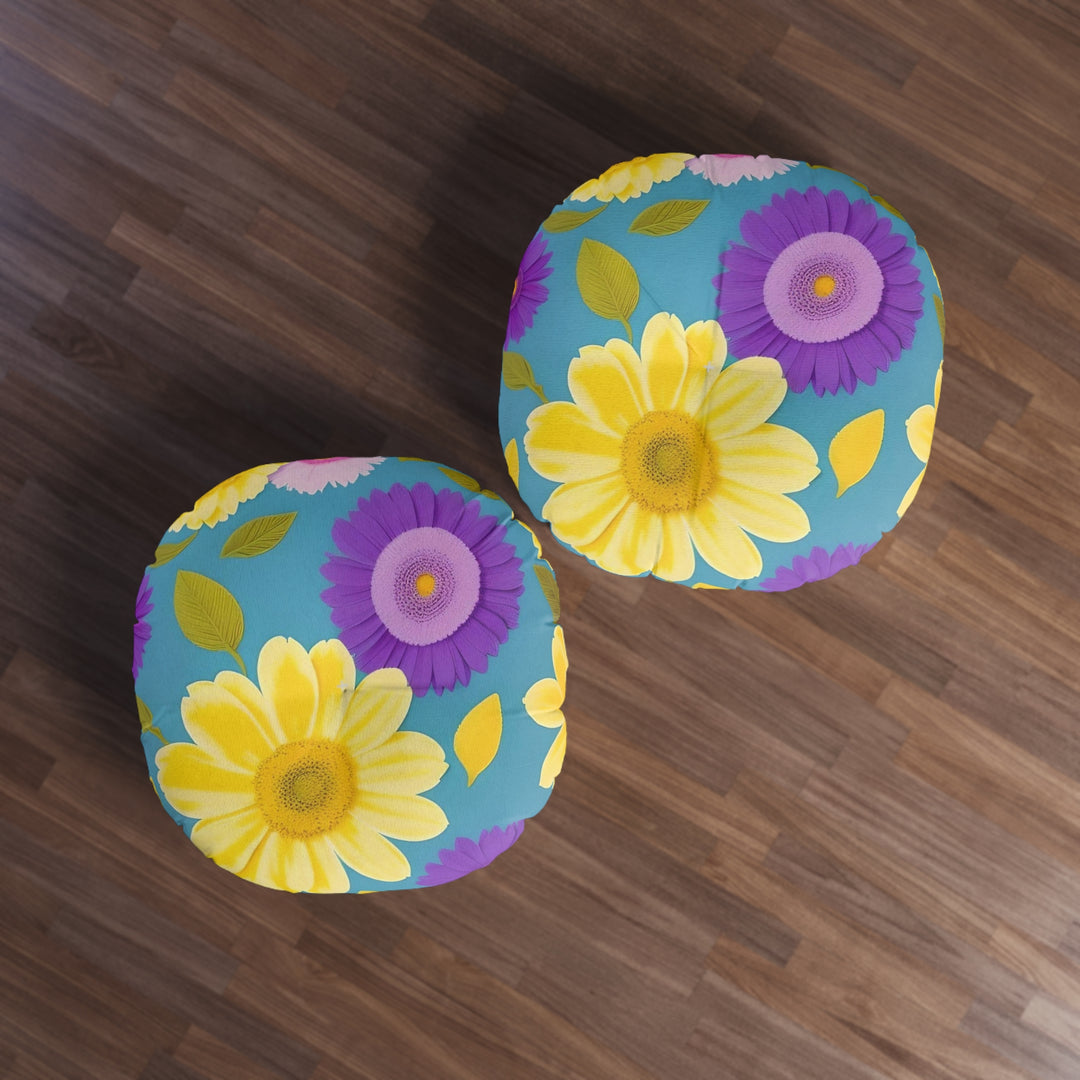 Flower Power Tufted Floor Pillow, Round