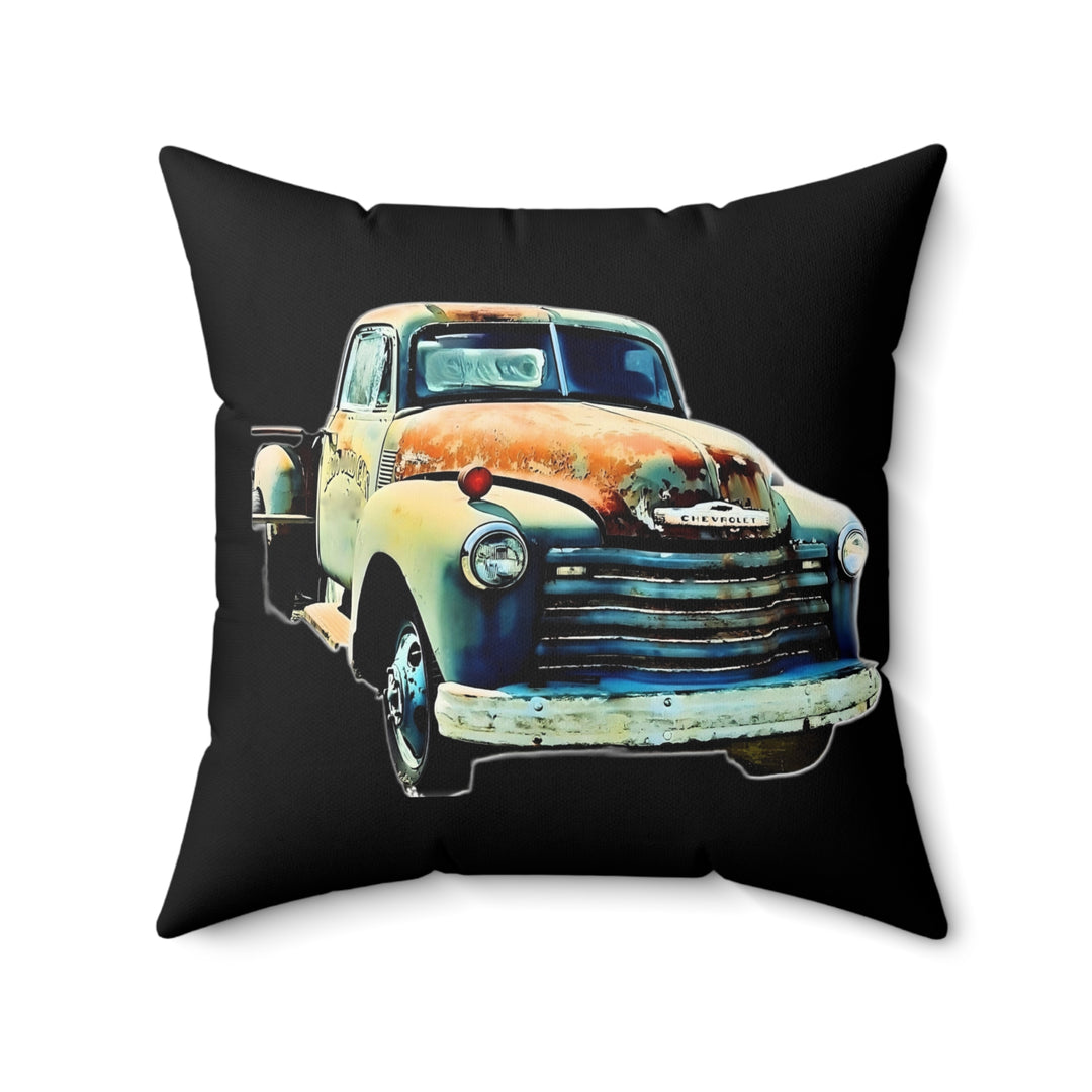 1953 Antique Truck Black Faux Suede Square Pillow