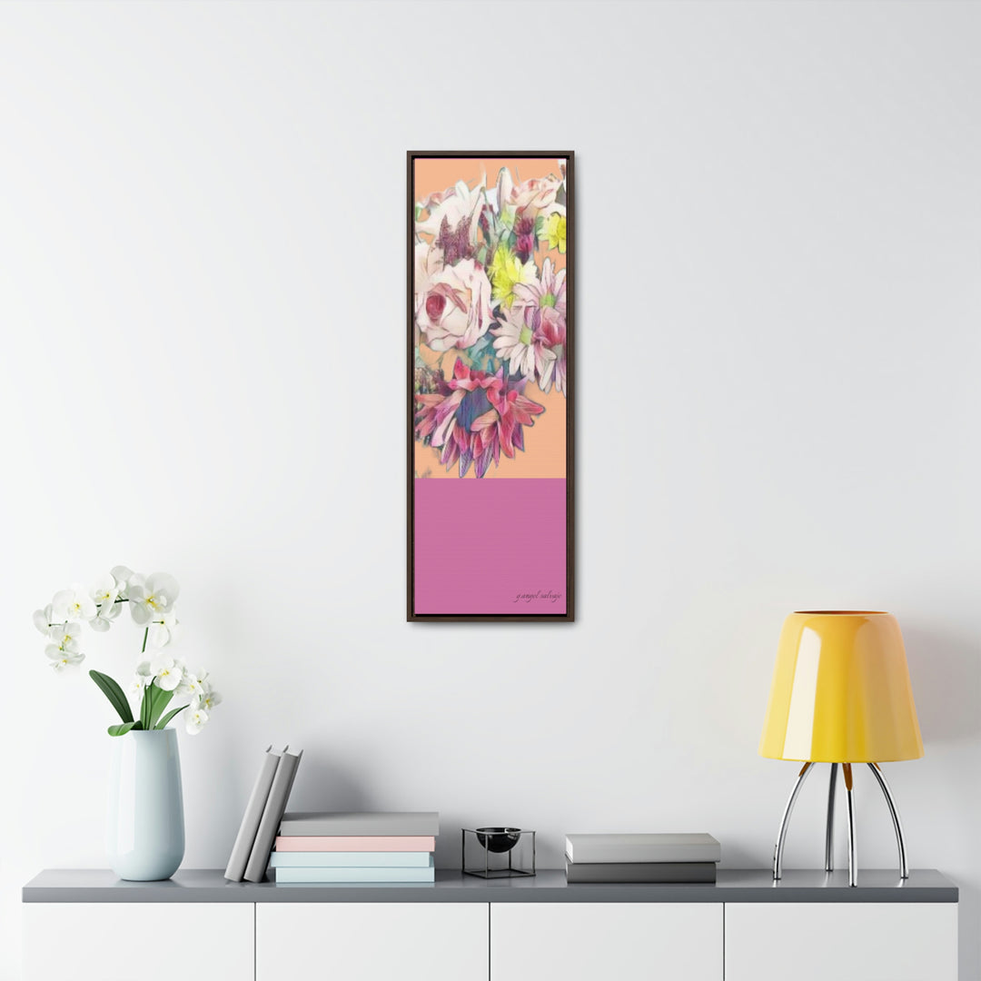 Floral/ coral background Gallery Canvas Wraps, Vertical Frame