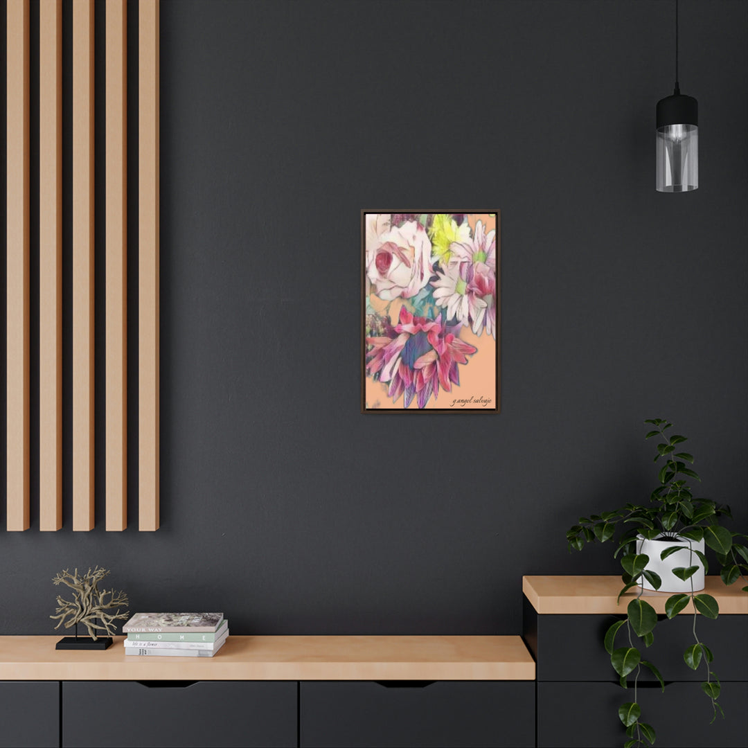 Floral/ coral background Gallery Canvas Wraps, Vertical Frame
