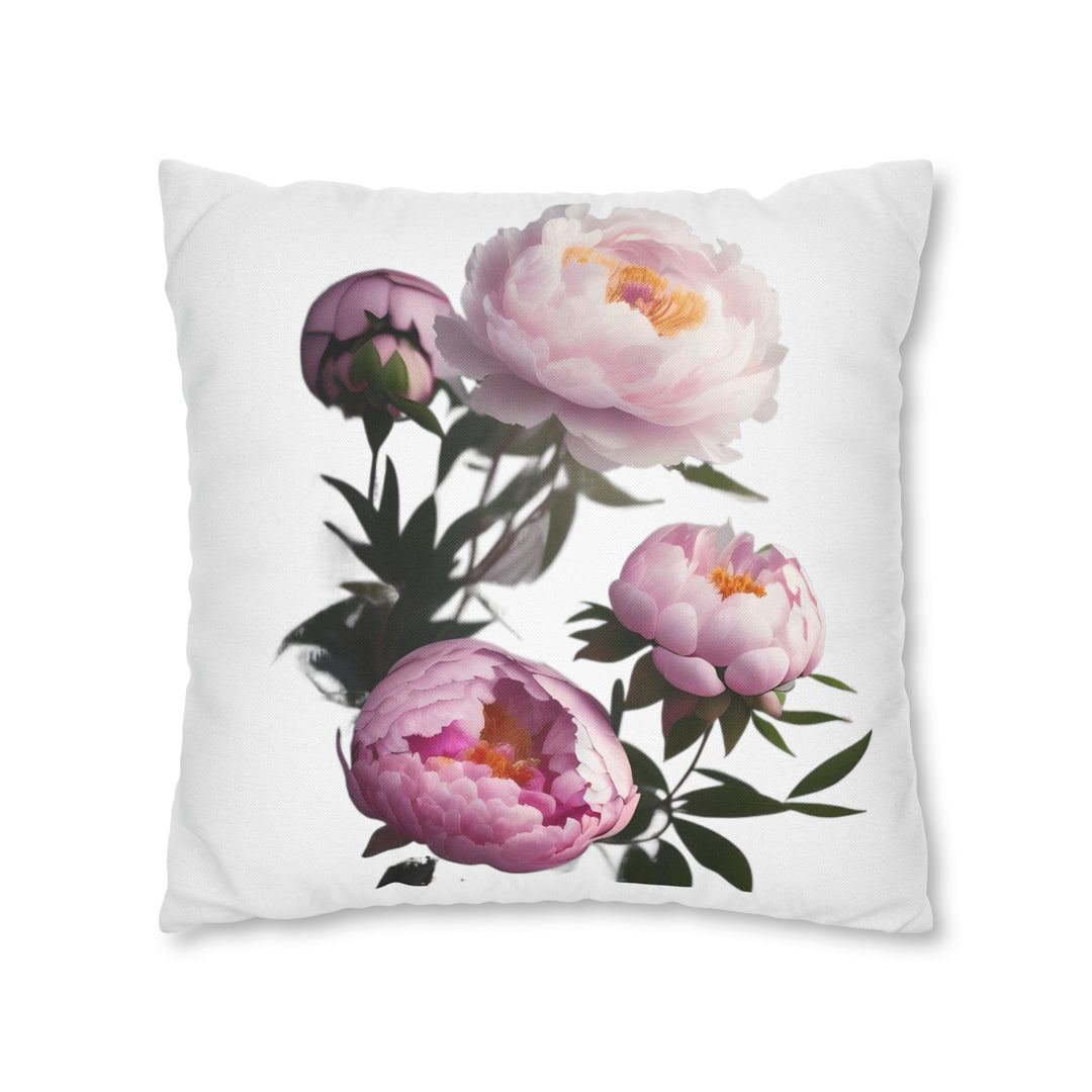 Peony Bouquet Spun Polyester Square Pillow Case